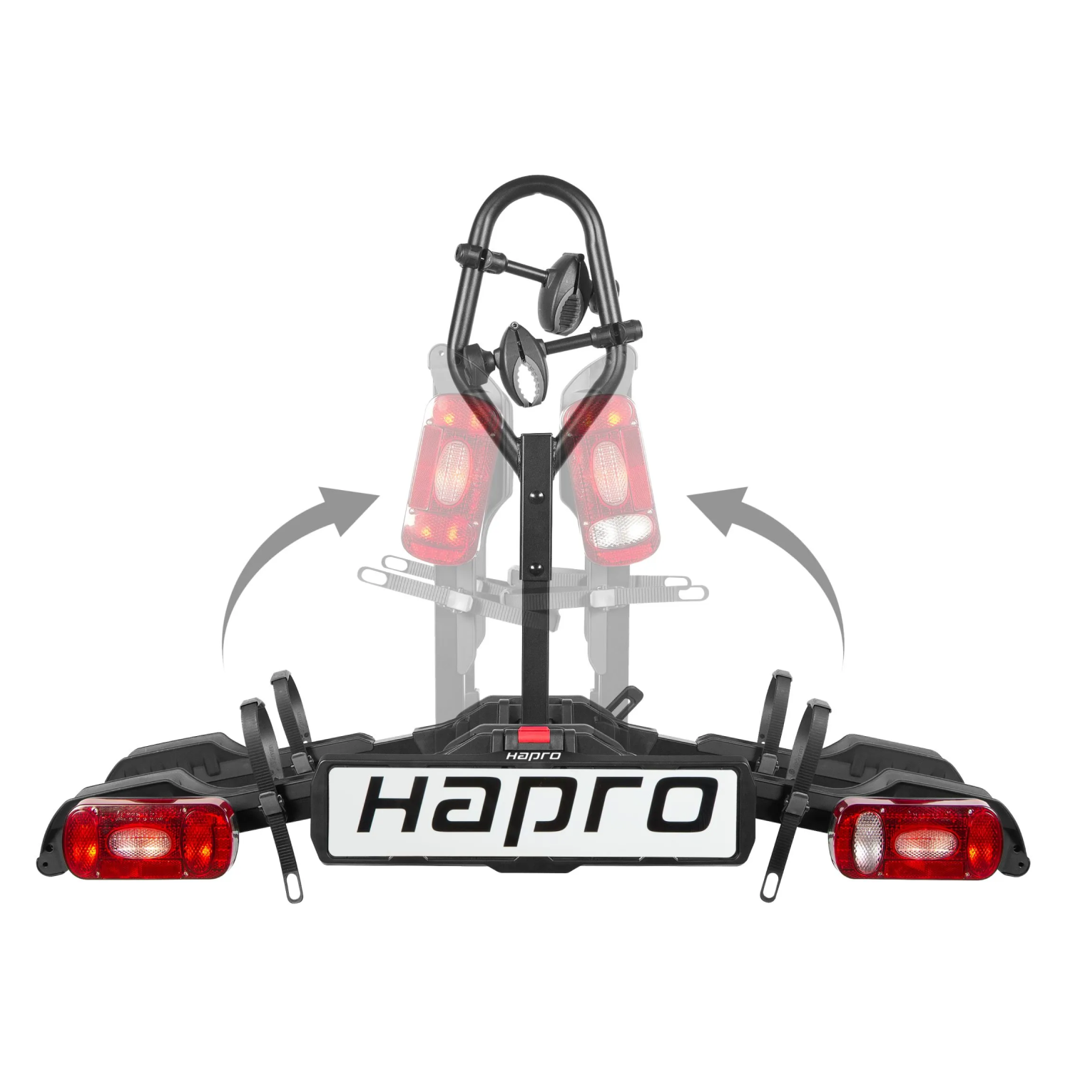 Hapro Atlas SmartFold II, illustration av de tiltbara armarna